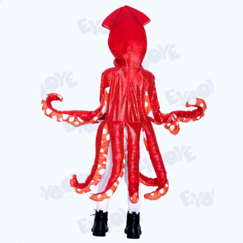 Kids Octopus Costume Halloween Party School Event Cute Sea Creature Outfit Anime Style Unisex Jumpsuit