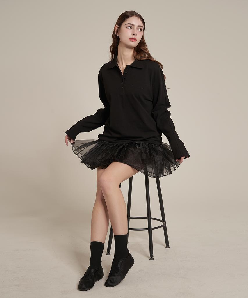 Iteoneolmomeonteu Hidden Logo Pique Shirt _ Black