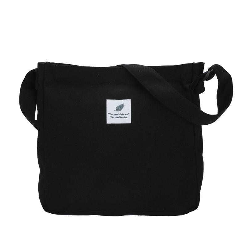 

Women s Large Capacity Canvas Tote Bag - Solid Color, Simple Casual Crossbody/Shoulder Bag, Literary Style Shopping Bag 34*9*30cm чорний