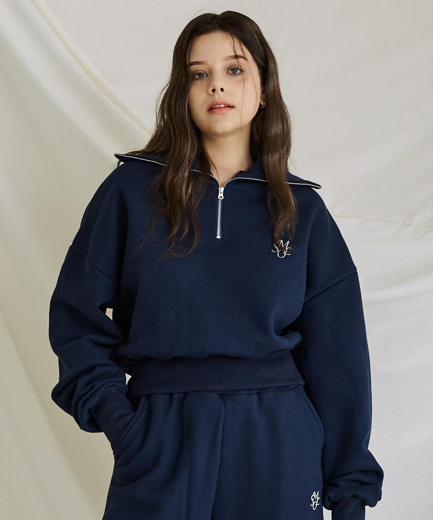 Oo Ml High-Neck Half-Zip Sweatshirt (Navy) Navy/L