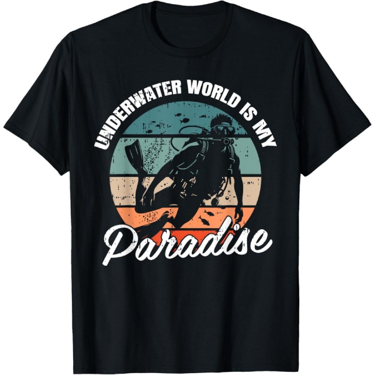 

Underwater World Is My Paradise Diving Diver Dive T-Shirt(9) XXXXXL чорний