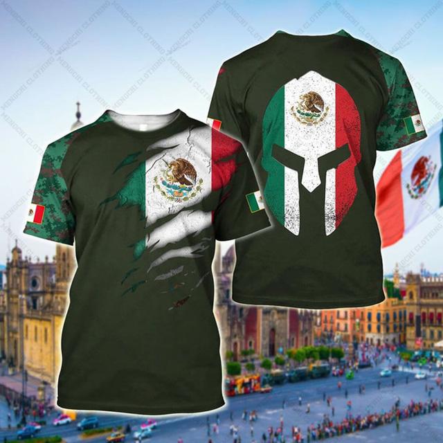 

Мексиканские футболки с графическим рисунком, летняя повседневная уличная одежда, мужские модные свободные футболки, большие топы с короткими рукавами для мальчиков, одежда 6XL 6XL