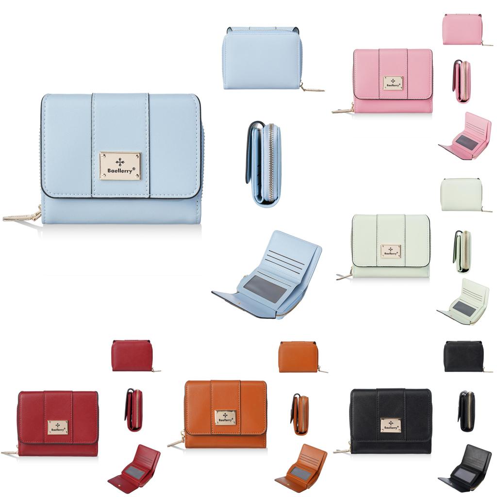 Short Wallet For Ladies With Multiple Card Slots And Foldable Design In Pu