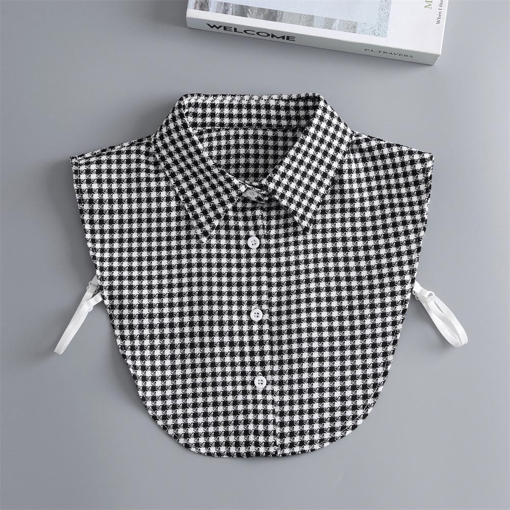 Vintage Woman Fake Collar for Sweater Autumn Black Lady Detachable Collar shirt Neckwear Solid Color False Collar