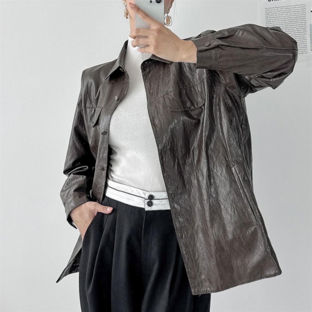 New ArrivalS Open Run Women S Fall Shirt Jacket Long Belt Collar Neck Hip Cover