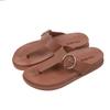Fashion Ladies' New Slippers Buttons Flat Bottom Fashion Comfortable Casual Outdoor Slippers Fashionable and Trendy Convenient