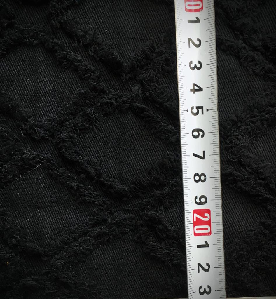 Fringe Diamond Denim Handmade Denim Thin Cotton Denim 1m Fabric, Remnants, Fabric, (Perfect Black)