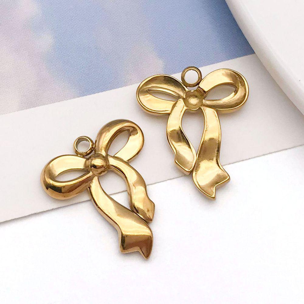 Stainless Steel Bow Pendant Charm for DIY Jewelry Bracelet/Necklace