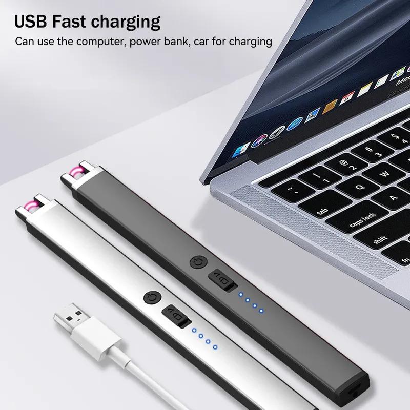 Electric Arc Ignition Windproof Pulse Flameless Plasma Ignition Candle Lighters USB Rechargeable Lighter Kitchen Outdoor BBQ