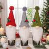 Knitted Rudolf Faceless Doll Wine Bottle Bag Cartoon Christmas Gift Wine Bottle Cover Reusable Champagne Bottle Cover Xmas Decor