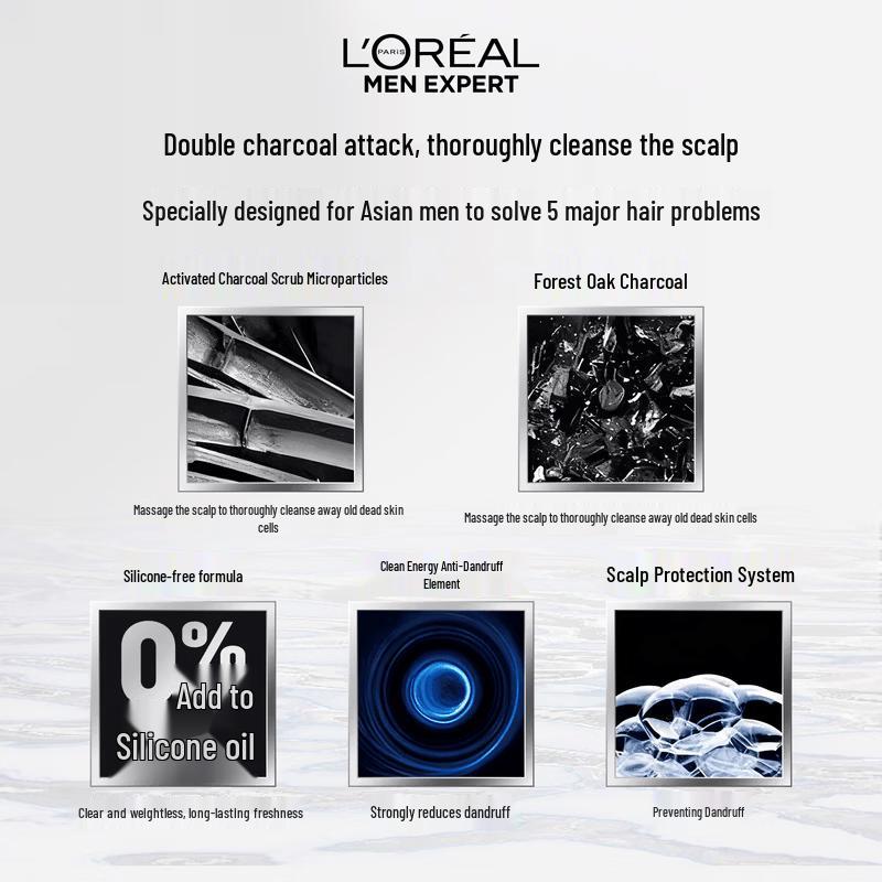 L'Oréal Men Expert Oak Charcoal Anti-Dandruff Shampoo