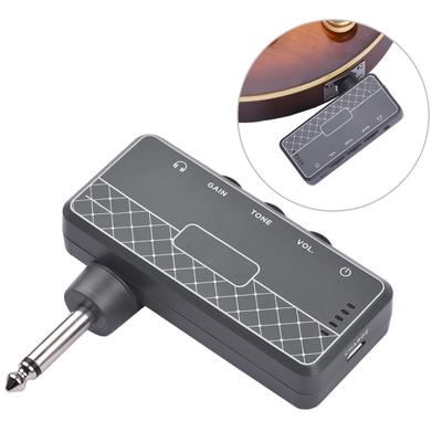 Electric Guitar Headphone Amplifier Guita Earphone Amp 3.5mm 1/8inch Headphones Jack Built-in Rechargeable Battery