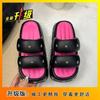 Increase Internet celebrity beach one word cool slippers 2025 summer and autumn new Internet celebrity thick bottom star slippers women wear