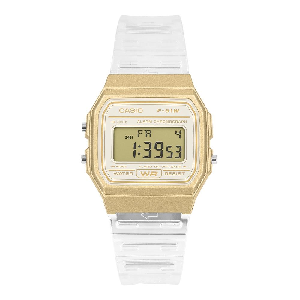 Casio Unisex Digital Square Vintage Retro Transparent Urethane Watch F 91ws 7a2 F-91WS-7A2DF