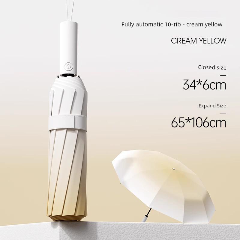 Fully Automatic, Enlarged, Reinforced, and Thickened Gradient Umbrella for Women, Dual-Use for Sun and Rain, Large Size for Men, Sun Protection, Uv