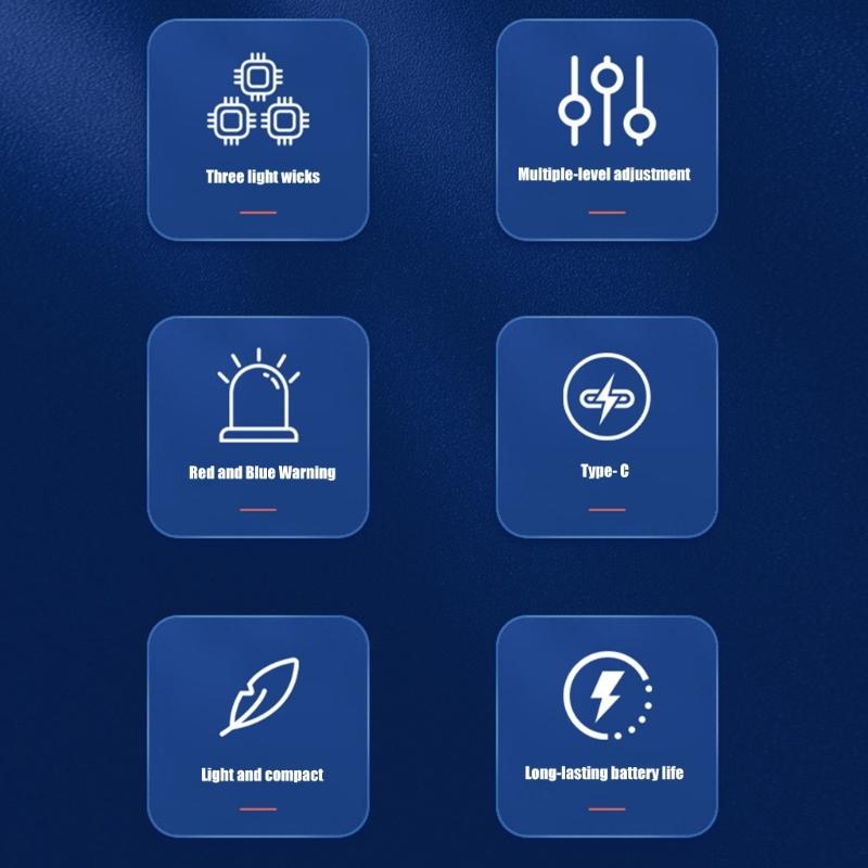 LED Torch Aluminum Waterproof Flashlights 3Light Mode Magnetic Base Blue White Red Light For Adventure Essential