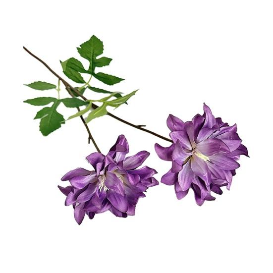 2 Köpfe Künstliche Dahlienblumen Realistisches Seiden-Dahlien-Strauß mit langem Stiel 28 Zoll Herbst-Blumenarrangement für DIY-Hochzeits-Tischdekoration Zuhause