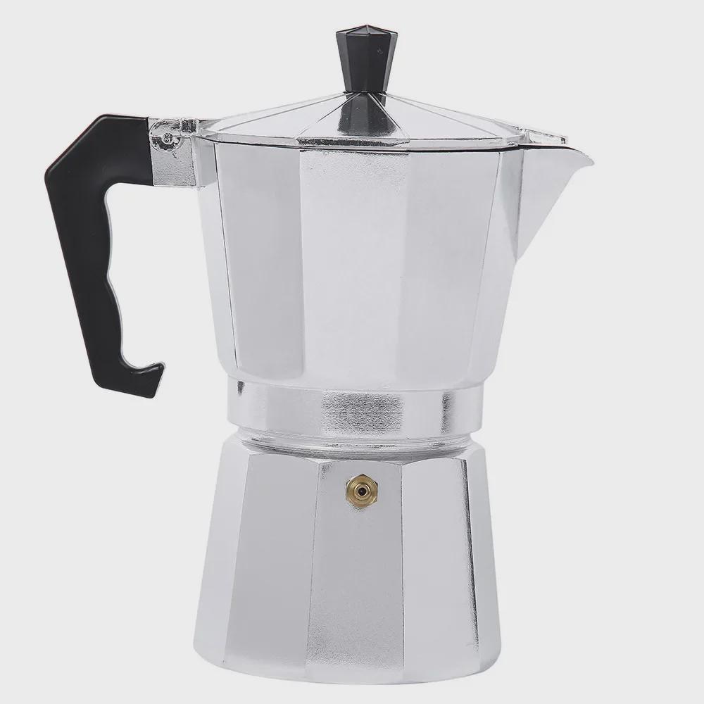 Achteckiges Moka-Espresso-Kaffeemaschinen-Set aus Aluminium für den Außenbereich