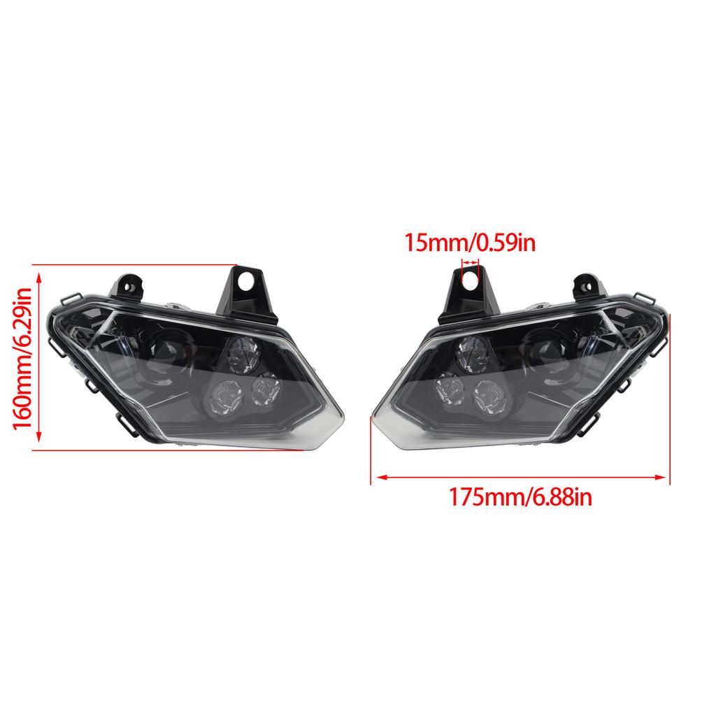 UTV LED Headlight Assembly for Can-Am Maverick X3 Max R RR XDS XRS Turbo DPS 4x4 2017-2025 710004658 710004659 Dirt Bike