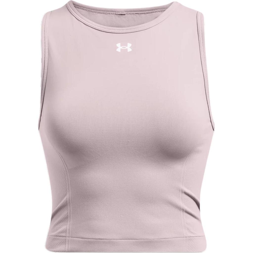 Under Armour Seamless Soft Comfortable Stylish Solid Color Fitted Sports Tank Top Women Tops Fatigue-Gray 1379148-015