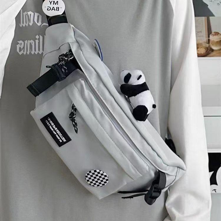

Men s Trendy Harajuku Crossbody Chest Bag - Versatile Sports & Workwear Shoulder Bag, Portable Student Waist Bag. Bag Only