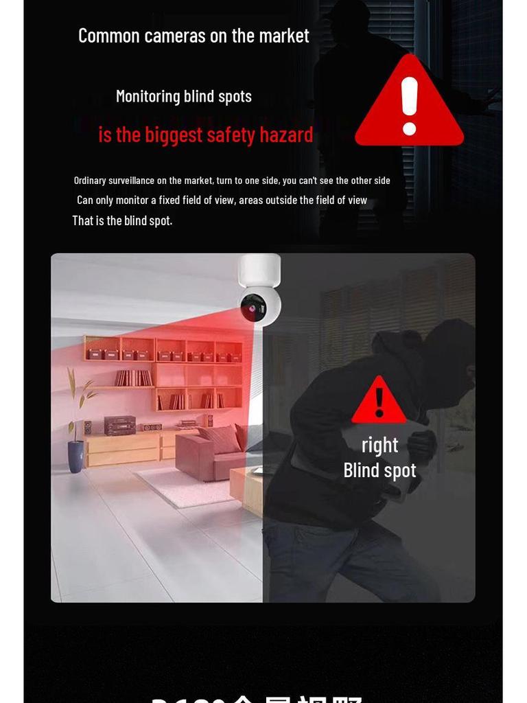 1080P Dual-Lens Wireless Security Camera with 360° Rotation, Mobile Remote, Dual-Screen, and Full-Color Night Vision