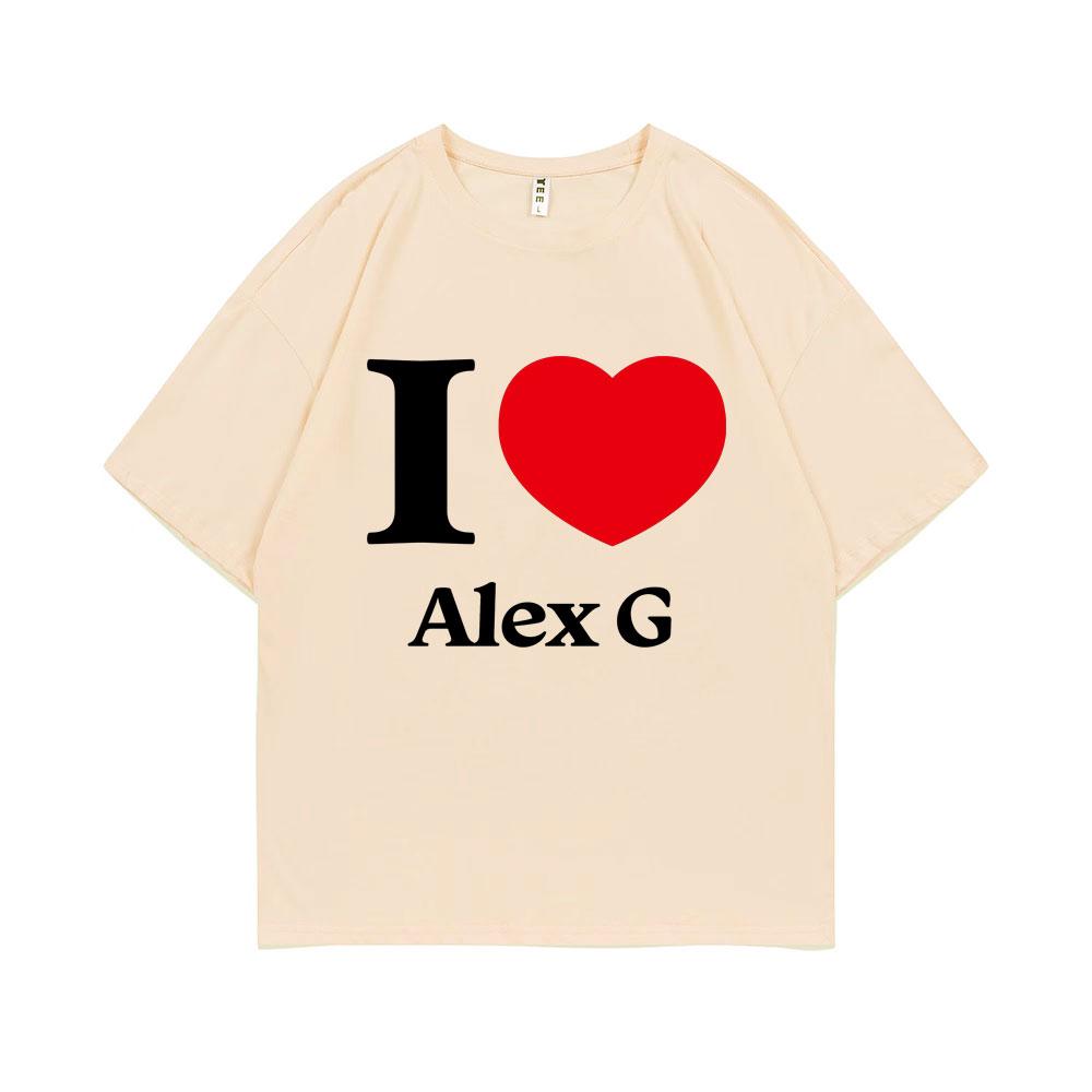 I Love Alex G Graphic Print T-shirt Men Women Fashion Casual T Shirts Male Vintage Oversized Streetwear Unisex Pure Cotton Tees
