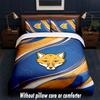 Leicester City Football Design Bed Bedding Set 1 Duvet Cover + 2 Pillowcases Soft Breathable Household Bed Linens