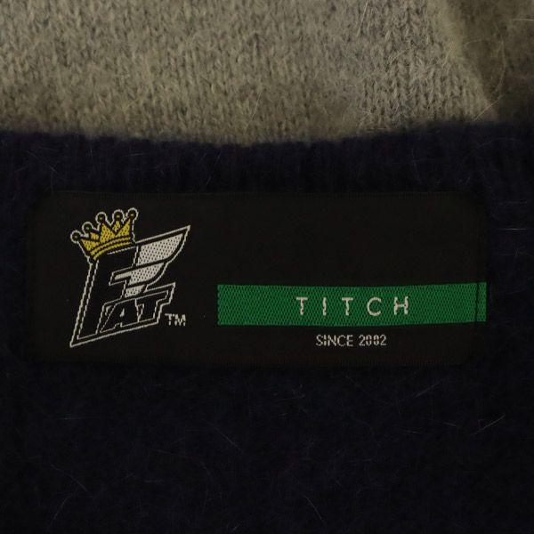 Fat Switching Long Sleeve Wool Blend Knit Sweater with Embroidered Logo Men's Used