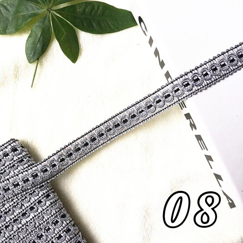 12 Metrów Koronka do Zasłon Frędzel 2 cm Szerokość Plecionka Wykończenie Krawędzi Wstążka do Szycia Krawędzi Poduszki Sofy Tapicerka Akcesoria DIY