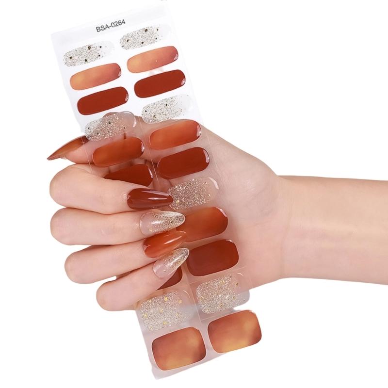 Quickly dry SelfAdhesive Nail Art Stickers Soft Waterproof Materials Gel Nail Strips For Daily Use And Special Occasions
