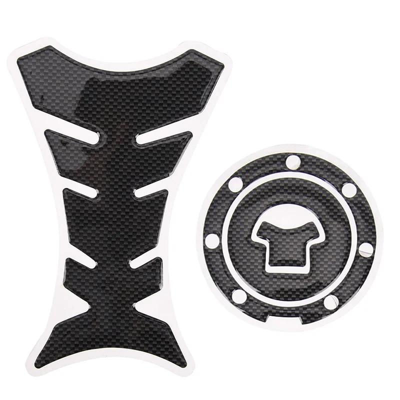 Gas Cap Cover Sticker and Protector 3D Carbon Fiber Gel Gas Fuel Tank Pad Protector Sticker Motorcycle Universal