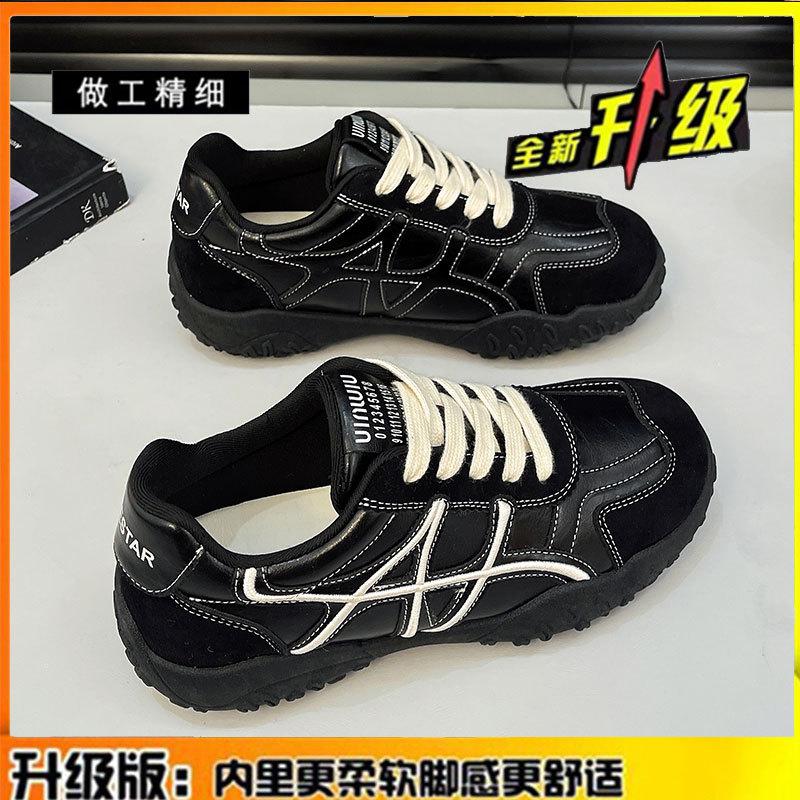 The first layer of cowhide retro German training shoes genuine leather women's shoes 2025 autumn and winter new versatile Forrest Gump shoes sports a