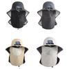 Solar Power Fisherman Hat With 3 Speed Fan Rechargeable Battery Face Neck Cover Sunproof Hat For Hiking Fishing