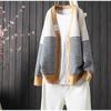 Lazy style V-neck striped knitted cardigan for women in spring and autumn loose and versatile slimming sweater jacket trendy