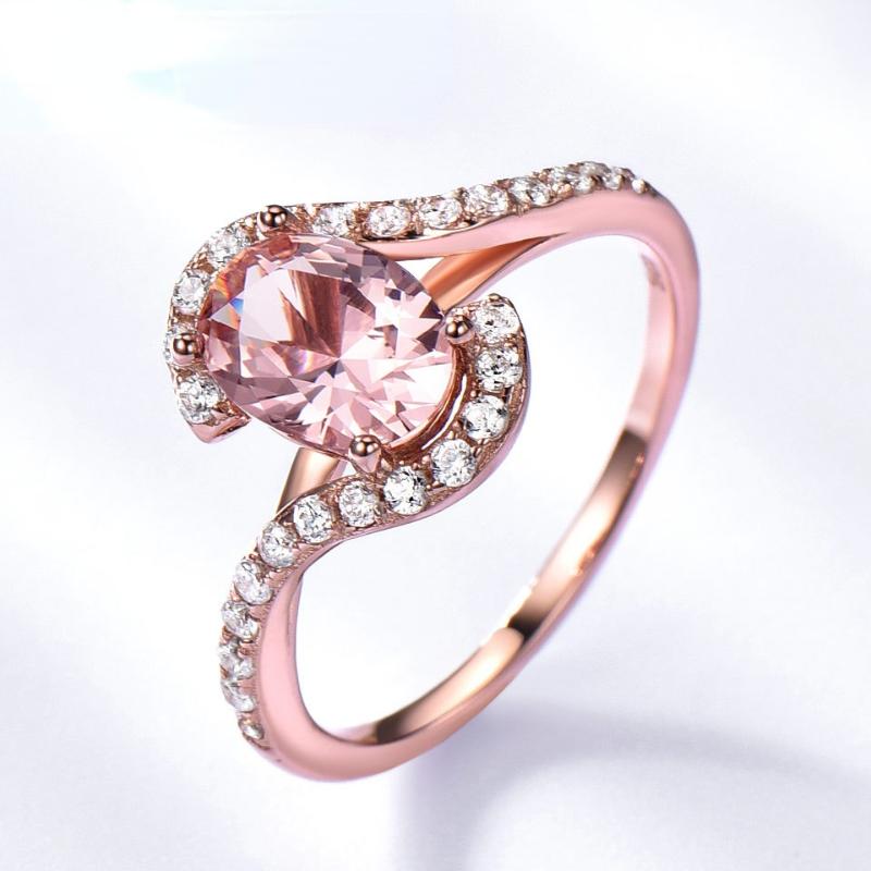 Gica Gema S925 Sterling Silver Exquisite Rose Gold Nano Ring for Women's Fine Jewelry Gift Wedding Engagement The New Listing