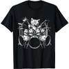 Kitten Rockband Grappige Kitty Drummer Kat Speelt Drums T-shirt