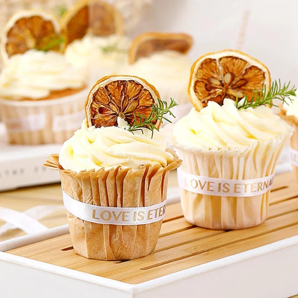 30pcs-cupcake cup heat resistant Paper Cup Cup oil-proof Muffin Cup Top Hat Cup baking mold household chiffon paper cup