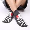 Creative Cotton Men's Five Finger Socks Soft Cotton Horror Skull Hand Claw Prints Summer Toe Socks Outdoor Sports Running Socks