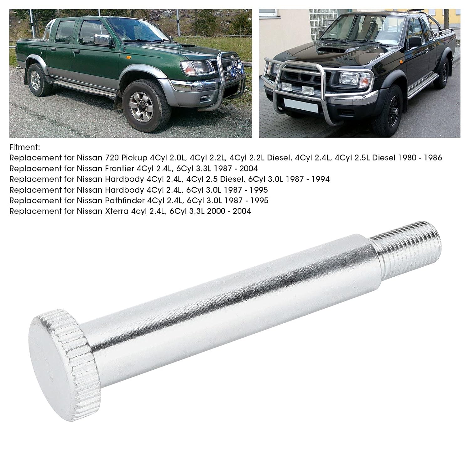 

Acouto 54419-VK80A Front Suspension Lower Shaft Pin Metal Lower Suspension Bolt Shaft Replacement for Frontier/Hardbody/Pathfinder/Xterra