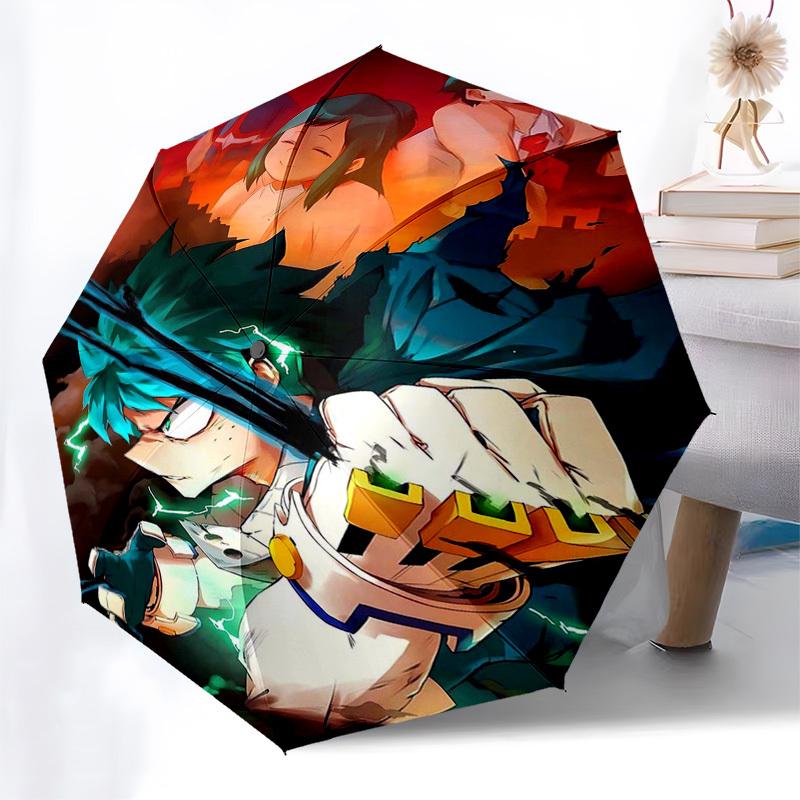 1pc Outdoor Umbrella with My Hero Academia Print - Automatic Opening/Closing, Portable 3-Fold Design, 8-Bone Iron Frame - Perfect Gift for Fans,