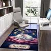 1PC Custom Name "Nighttime Dreamscape" Theme Floor Mat Ideal for Living Room, Game Rooms, Office, Bedroom,Floor Mat Playful Design