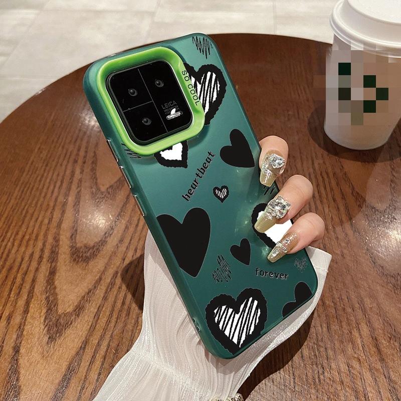 Couple Love Heart Case For iPhone 16 Pro Samsung A55 A35 S24 Xiaomi Redmi Note 13 Pro 14C Huawei Honor 200 Shockproof Phone Bumper Anti-Scratch Cover
