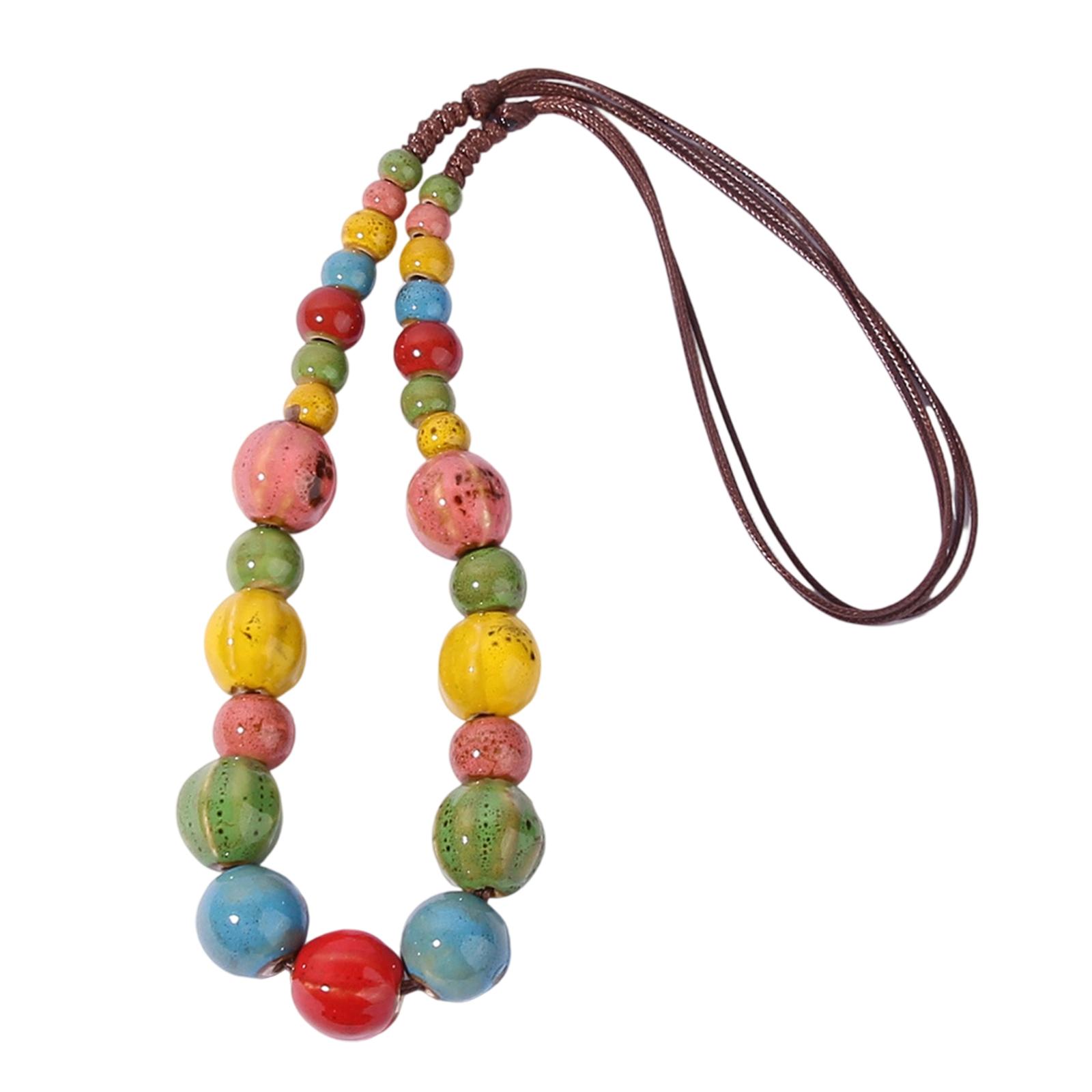 

Colorful Ceramic Pendant Necklace Durable High Fired Design Stylish Neck Chain Jewelry Gift for Her Everyday Wear