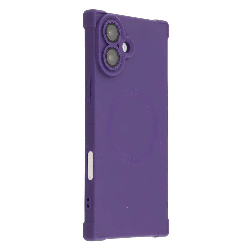 For iPhone 16 Case Compatible with MagSafe Straight Edge TPU Phone Cover with Camera Lens Protector