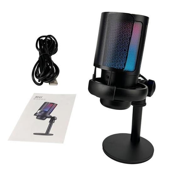 Gaming Mikrofon RGB Computermikrofon mit Filter Studioaufnahme Streaming