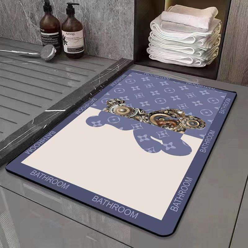 New Morandi Color Bathroom Doormat Balcony Floor Mat Modern Simple Bedroom Living Room Waterproof Leave-in Carpet