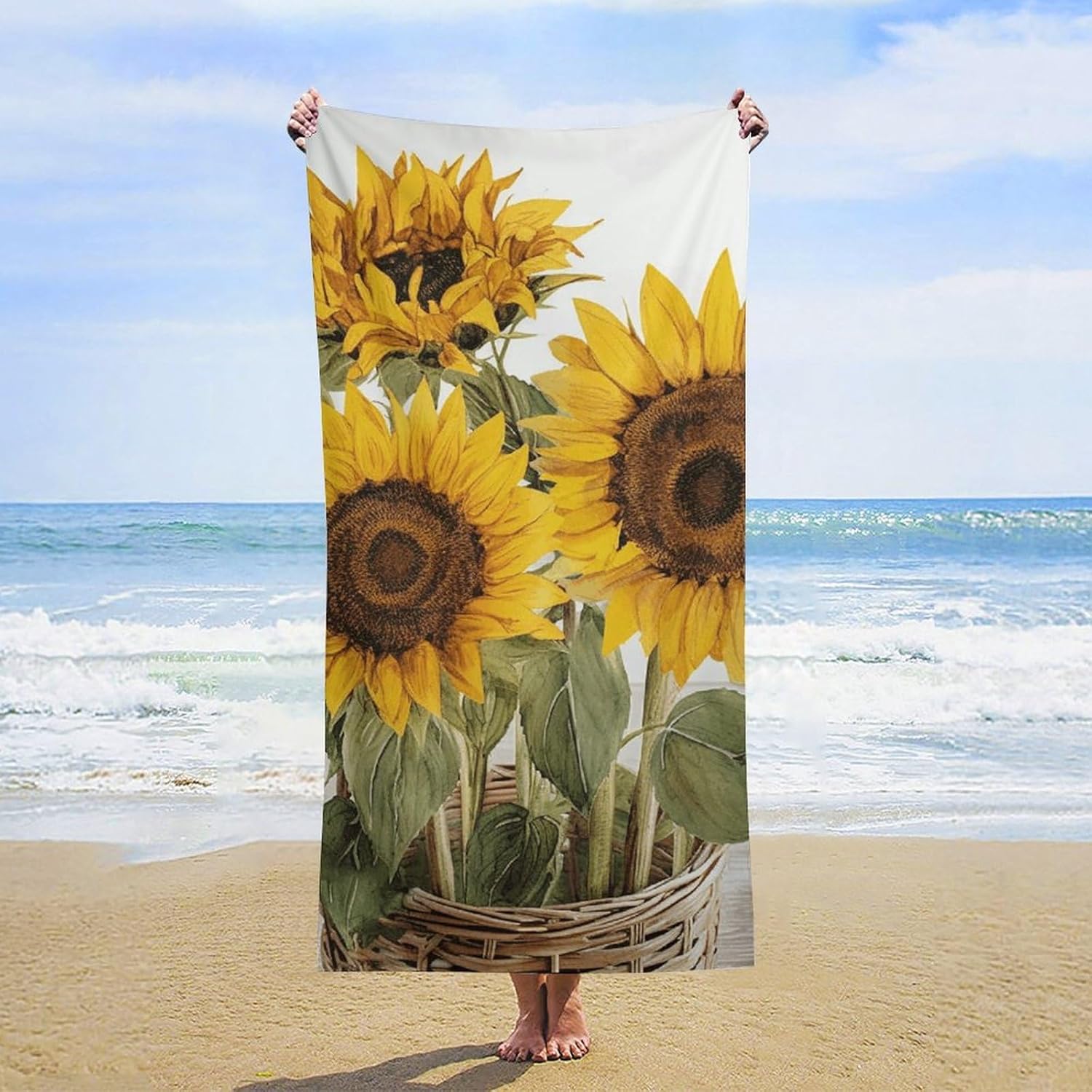 Music Notes Beach Towel Oversized Beach Towels Lightweight Sand Free Towel Quick Dry Absorbent Bath Towels Vacation Essentials W40*H60(CM)