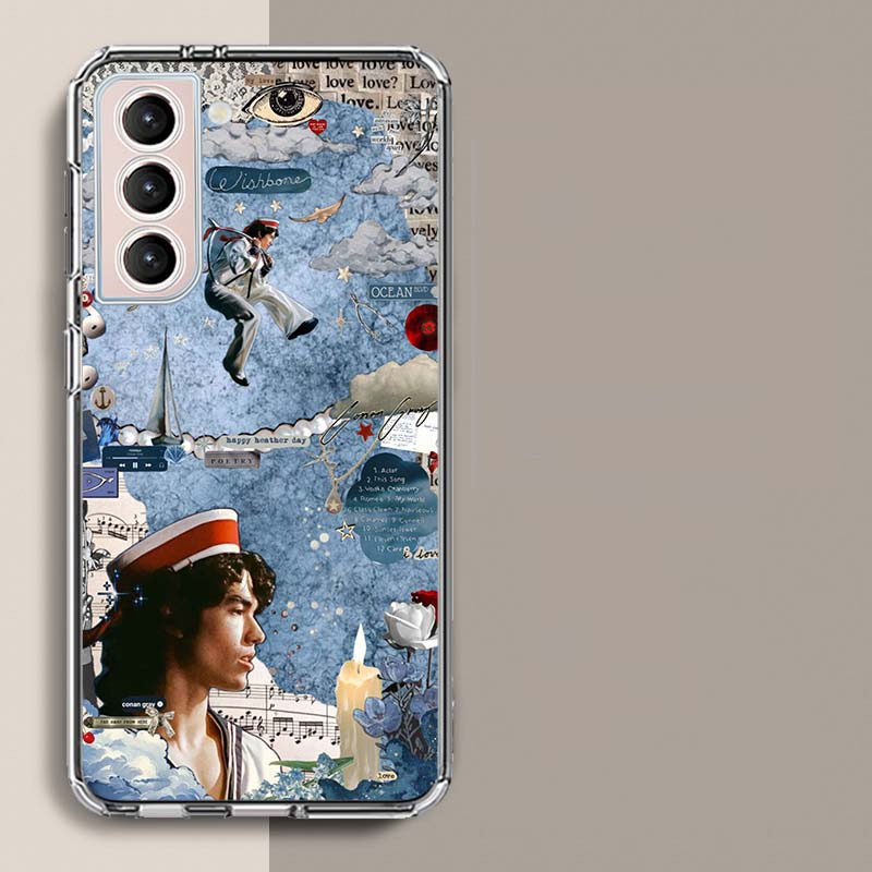 

C-Conan Gray Wishbone Phone Case For Samsung Galaxy S25 Edge S24 S23 FE S21 S20 S10 Plus S22 S26 Ultra Cover Clear Cases TPU Cap Samsung S20 FE