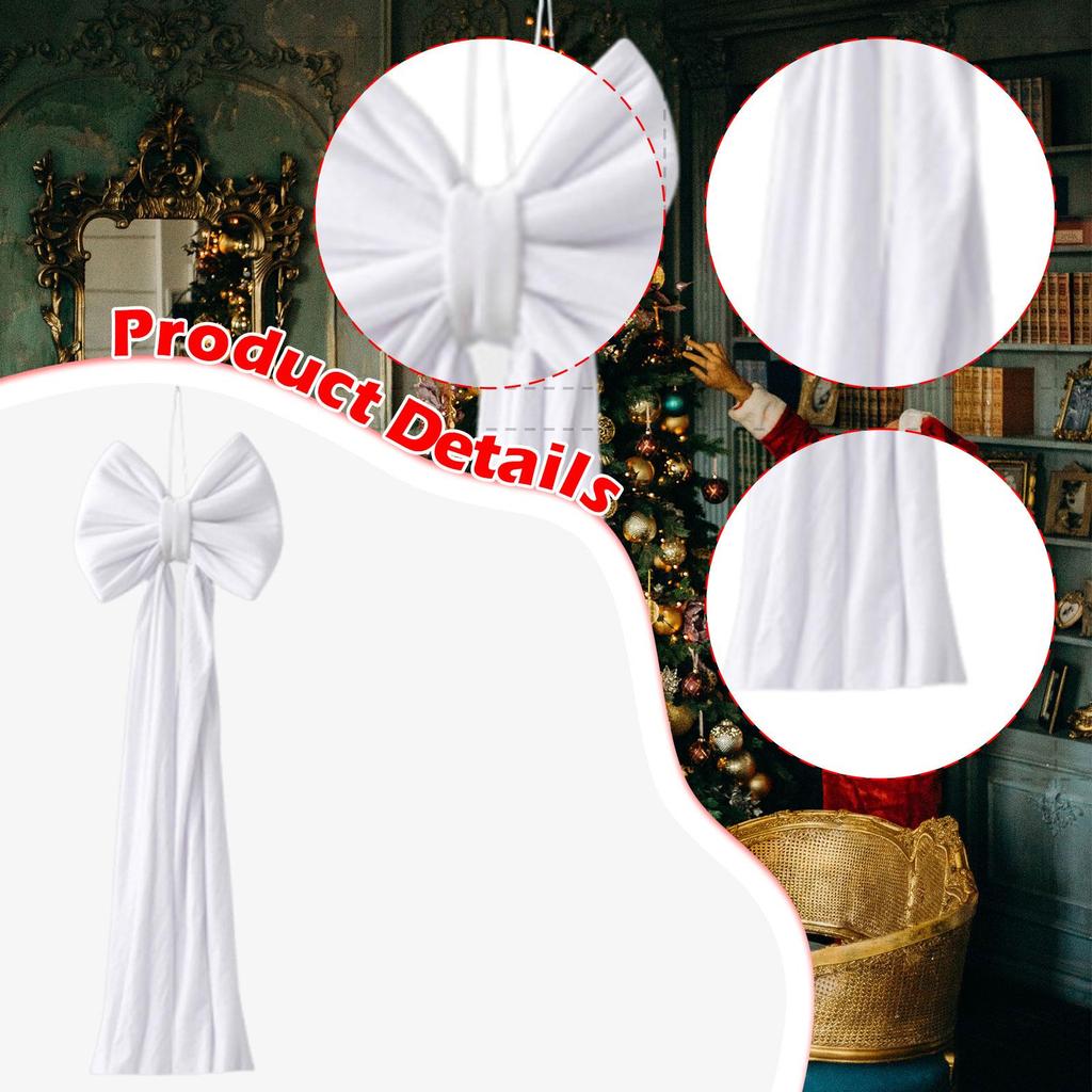 Christmas Bow Bow Supplies Bowknot with Long Streamers Xmas Decor Ornament for Wedding Home Holiday Window Porch